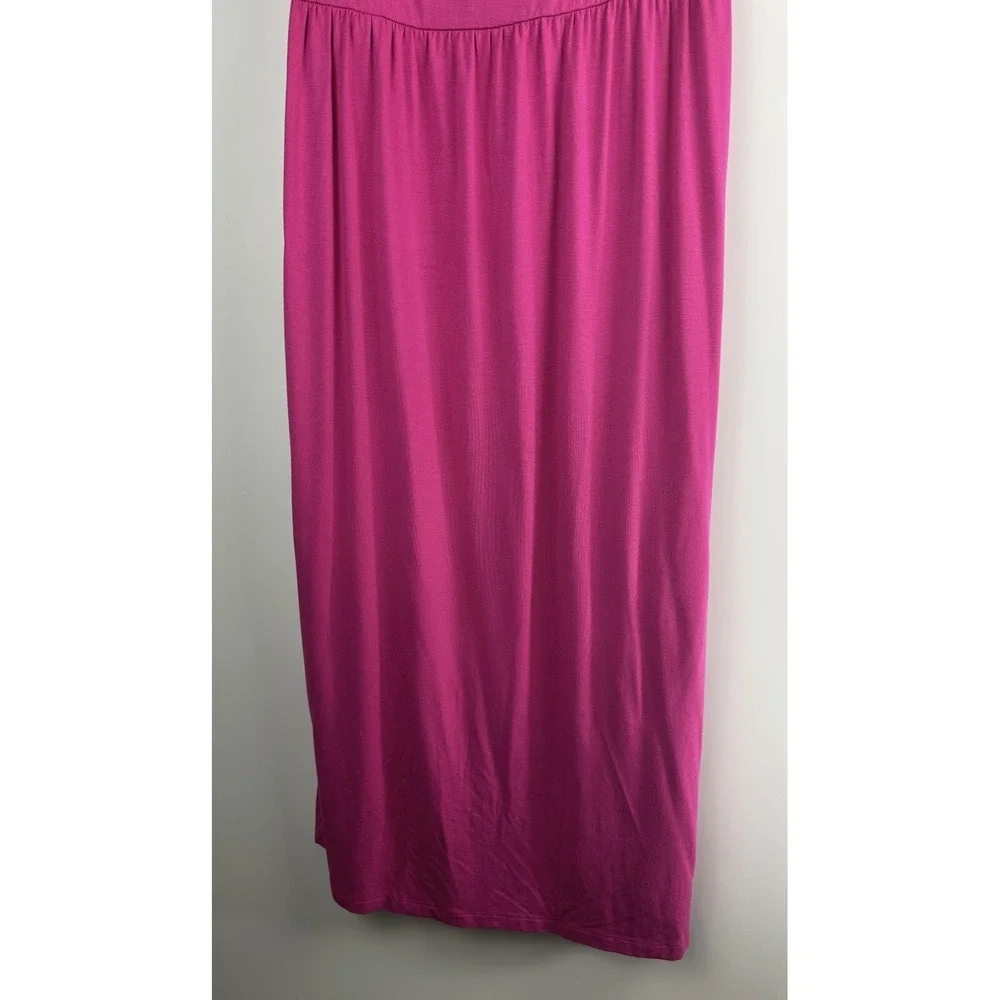 NWT Old Navy Fit & Flare Cami Midi Dress Polarized Pink Stretch Plus Size 2X - Picture 4 of 9
